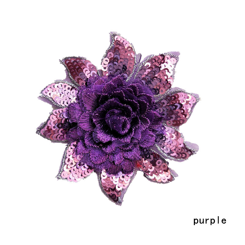 DIY rhinestone beaded sequin lace embroidery applique embroidered patch fabric clothing 3D flower for cheongsam LT05