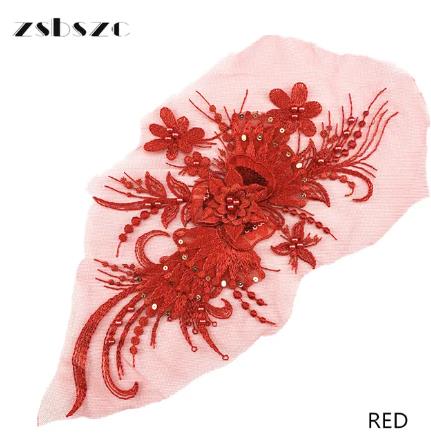 CHICKNIT 32*16cm purple 3D costume wedding new sequin embroidery lace gown applique clothes diy gown clothing accessories ZA79