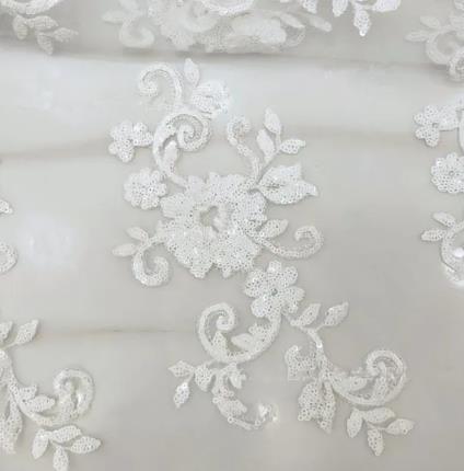 zsbszc 2pcs 23*12cm 3D costume wedding new sequin embroidery lace gown applique clothes diy gown clothing accessories ZA76