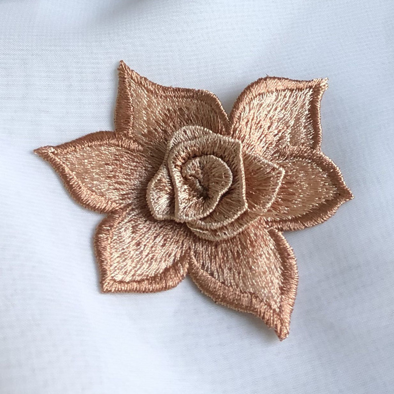 DIY rhinestone beaded sequin lace embroidery applique embroidered patch fabric clothing 3D flower for cheongsam LT01