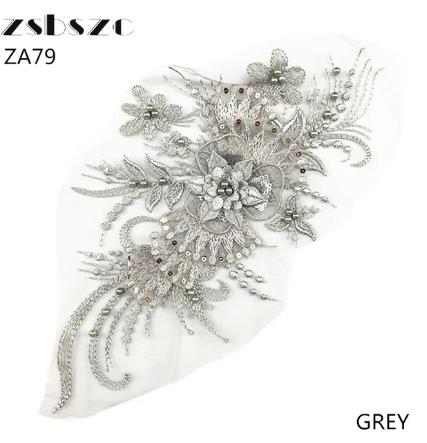 CHICKNIT 32*16cm purple 3D costume wedding new sequin embroidery lace gown applique clothes diy gown clothing accessories ZA79