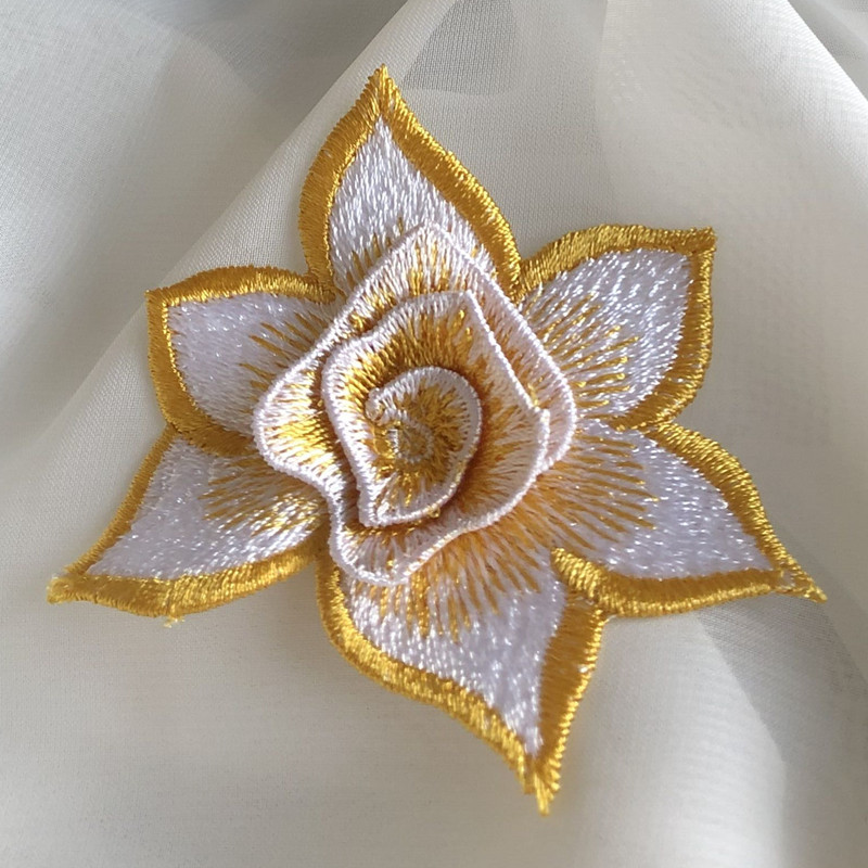 DIY rhinestone beaded sequin lace embroidery applique embroidered patch fabric clothing 3D flower for cheongsam LT01