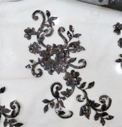 zsbszc 2pcs 23*12cm 3D costume wedding new sequin embroidery lace gown applique clothes diy gown clothing accessories ZA76