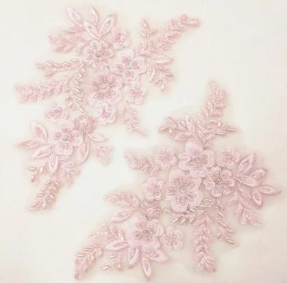 CHICKNIT 22*12cm purple sequiin beads Embroidered lace applique clothing dress accessories diy gown clothing accessories ZA80