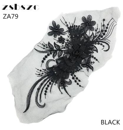 CHICKNIT 32*16cm purple 3D costume wedding new sequin embroidery lace gown applique clothes diy gown clothing accessories ZA79