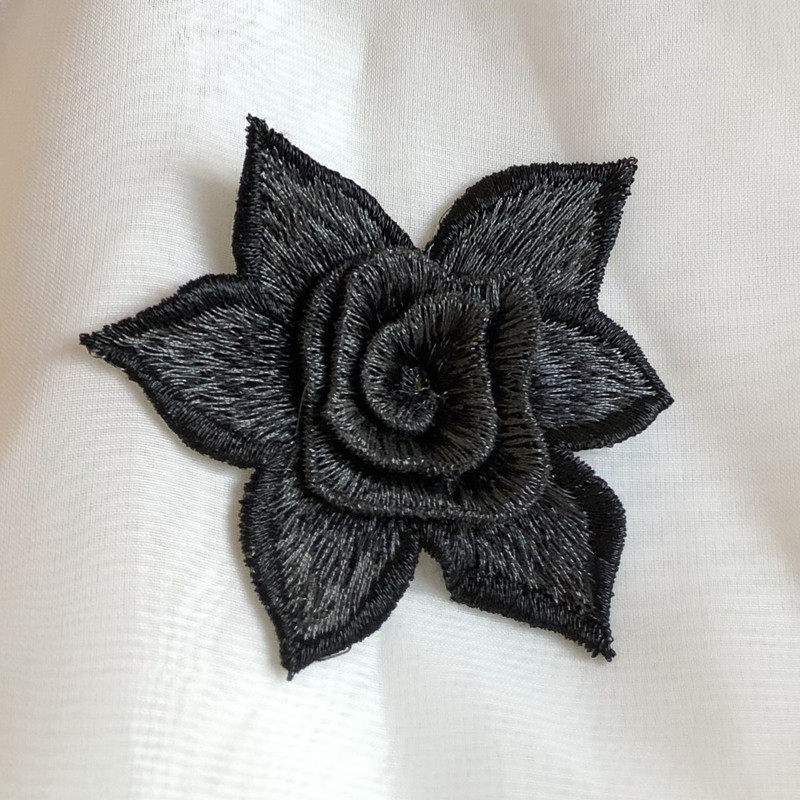 DIY rhinestone beaded sequin lace embroidery applique embroidered patch fabric clothing 3D flower for cheongsam LT01