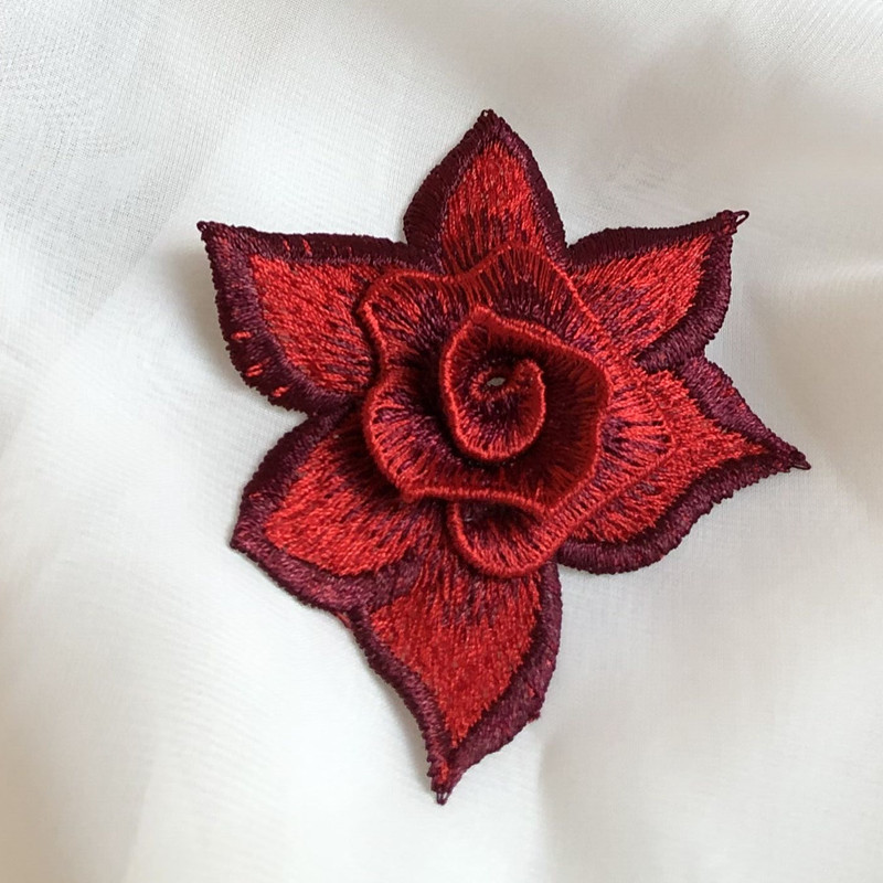 DIY rhinestone beaded sequin lace embroidery applique embroidered patch fabric clothing 3D flower for cheongsam LT01