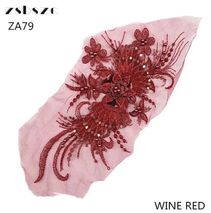 CHICKNIT 32*16cm purple 3D costume wedding new sequin embroidery lace gown applique clothes diy gown clothing accessories ZA79