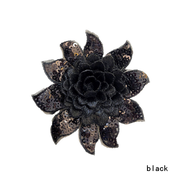 DIY rhinestone beaded sequin lace embroidery applique embroidered patch fabric clothing 3D flower for cheongsam LT05