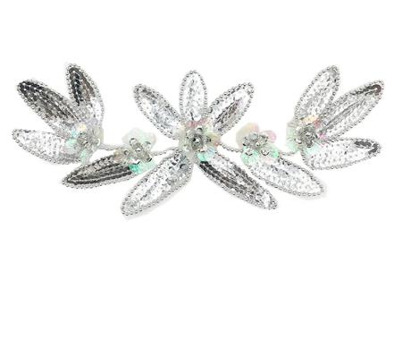 zsbszc 1 pcs 25*10.5CM High-end 3D sequins embroidery cloth patch Applique Patches Clothing DIY Embroidery Sticker ZA72