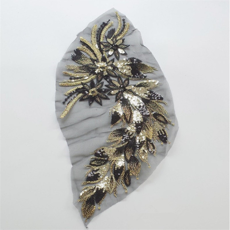 CHICKNIT fashion 2pcs embroidered lace flower applique patch clothes Shoulder flower diy garment accessories ZA63