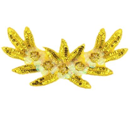 zsbszc 1 pcs 25*10.5CM High-end 3D sequins embroidery cloth patch Applique Patches Clothing DIY Embroidery Sticker ZA72