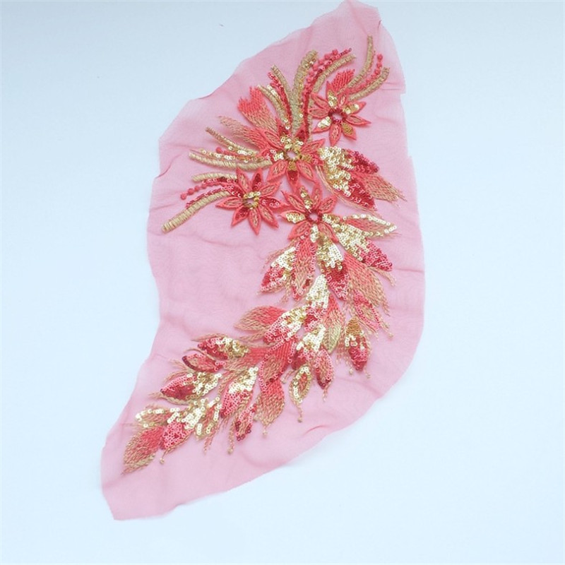 CHICKNIT fashion 2pcs embroidered lace flower applique patch clothes Shoulder flower diy garment accessories ZA63