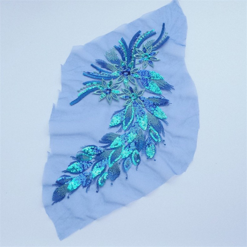 CHICKNIT fashion 2pcs embroidered lace flower applique patch clothes Shoulder flower diy garment accessories ZA63