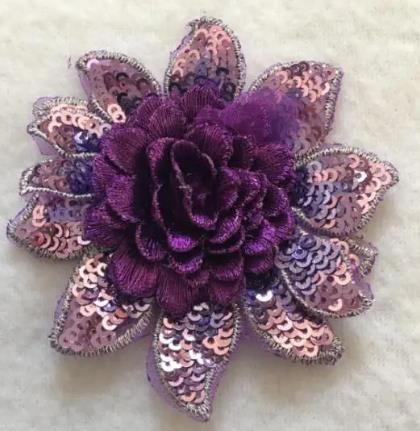 zsbszc 9 colors 7cm High-end 3D sequins flowers embroidery cloth patch wedding dress clothes decoration DIY accessories ZA71