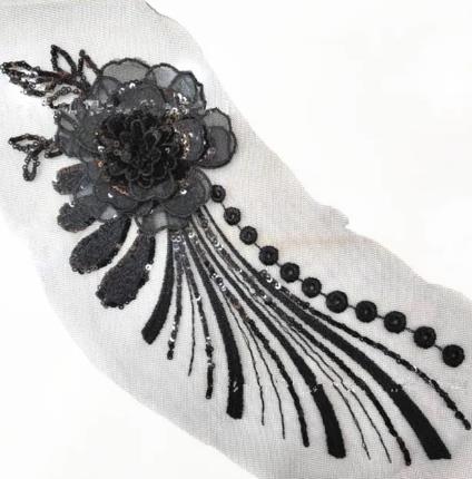 CHICKNIT 30*14cm purple 3D costume wedding new sequin embroidery lace gown applique clothes diy gown clothing accessories ZA78