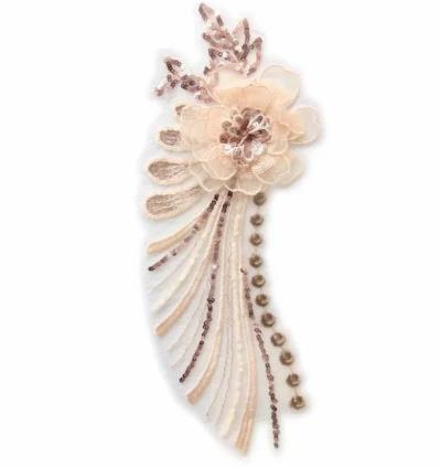 CHICKNIT 30*14cm purple 3D costume wedding new sequin embroidery lace gown applique clothes diy gown clothing accessories ZA78