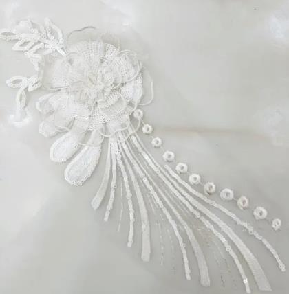 CHICKNIT 30*14cm purple 3D costume wedding new sequin embroidery lace gown applique clothes diy gown clothing accessories ZA78