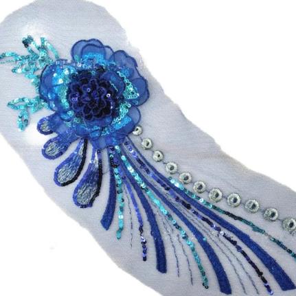 CHICKNIT 30*14cm purple 3D costume wedding new sequin embroidery lace gown applique clothes diy gown clothing accessories ZA78