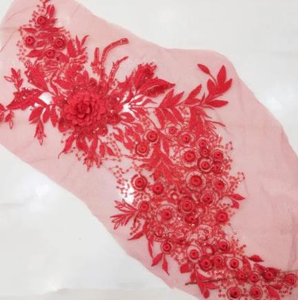 CHICKNIT 45*26cm 3D costume wedding fashion sequin embroidery lace flower applique clothes diy gown clothing accessories ZA74