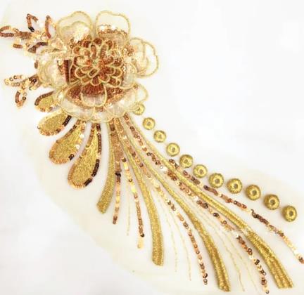 CHICKNIT 30*14cm purple 3D costume wedding new sequin embroidery lace gown applique clothes diy gown clothing accessories ZA78