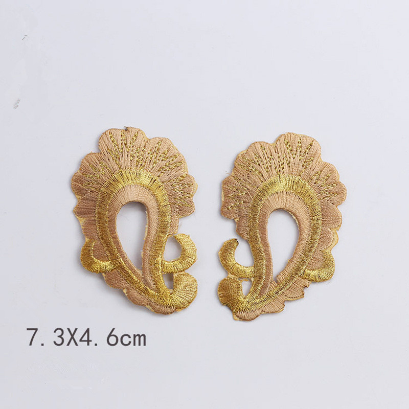 Peacock feather embroidered fabric patch Embroidered stickers for performance costumes CA065