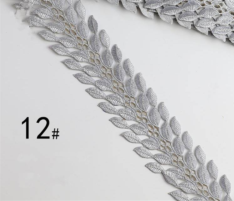 Embroidered lace with gold and silver ancient costume patterns diy ethnic garment costume dress embellished textile iron-on lace trims CB02