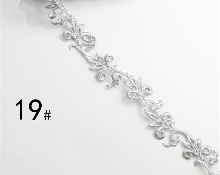 Embroidered lace with gold and silver ancient costume patterns diy ethnic garment costume dress embellished textile iron-on lace trims CB02