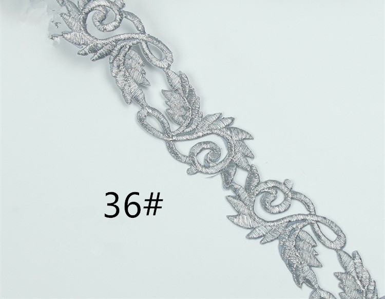 Embroidered lace with gold and silver ancient costume patterns diy ethnic garment costume dress embellished textile iron-on lace trims CB02