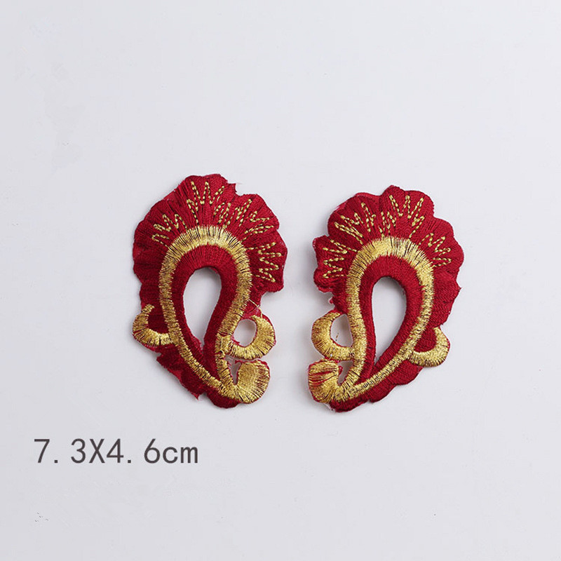 Peacock feather embroidered fabric patch Embroidered stickers for performance costumes CA065