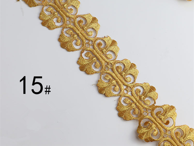 Embroidered lace with gold and silver ancient costume patterns diy ethnic garment costume dress embellished textile iron-on lace trims CB02