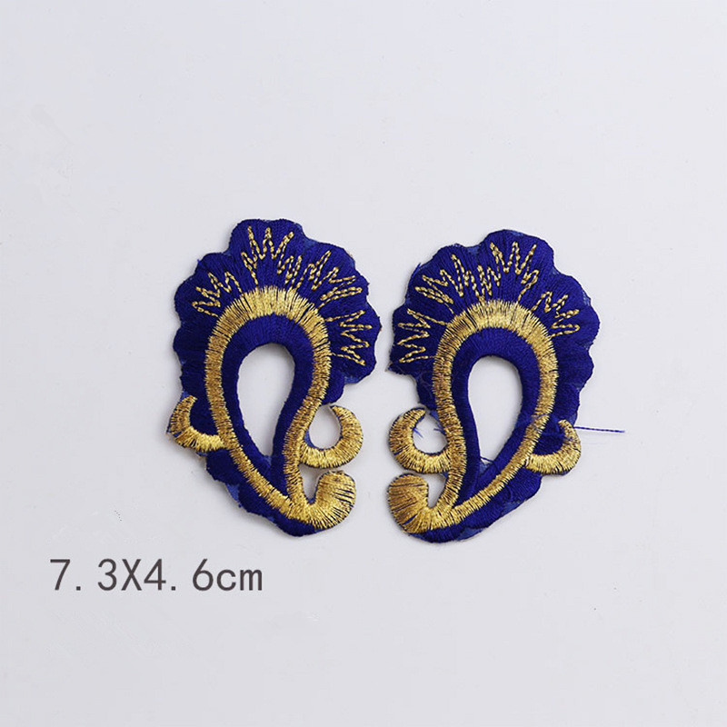 Peacock feather embroidered fabric patch Embroidered stickers for performance costumes CA065