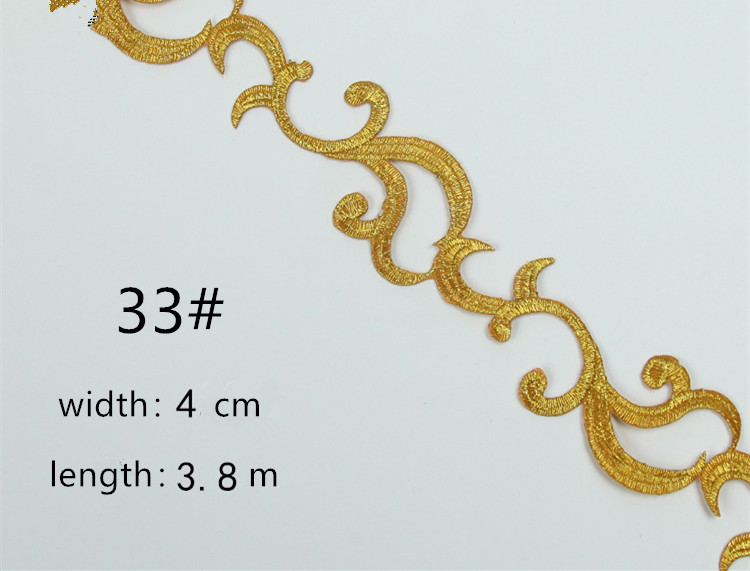 Embroidered lace with gold and silver ancient costume patterns diy ethnic garment costume dress embellished textile iron-on lace trims CB02