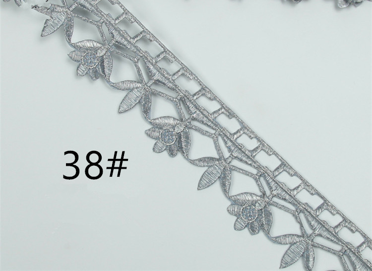 Embroidered lace with gold and silver ancient costume patterns diy ethnic garment costume dress embellished textile iron-on lace trims CB02