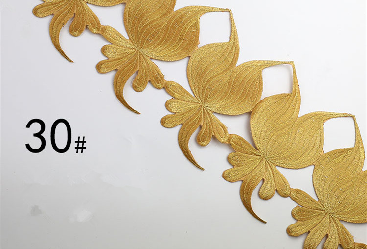 Embroidered lace with gold and silver ancient costume patterns diy ethnic garment costume dress embellished textile iron-on lace trims CB02