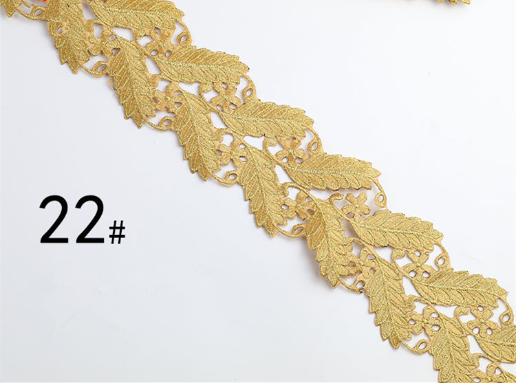 Embroidered lace with gold and silver ancient costume patterns diy ethnic garment costume dress embellished textile iron-on lace trims CB02