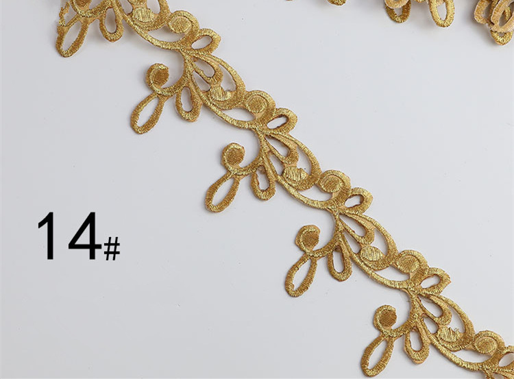 Embroidered lace with gold and silver ancient costume patterns diy ethnic garment costume dress embellished textile iron-on lace trims CB02