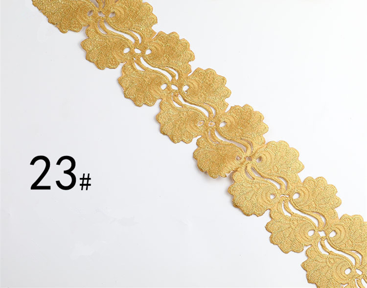 Embroidered lace with gold and silver ancient costume patterns diy ethnic garment costume dress embellished textile iron-on lace trims CB02