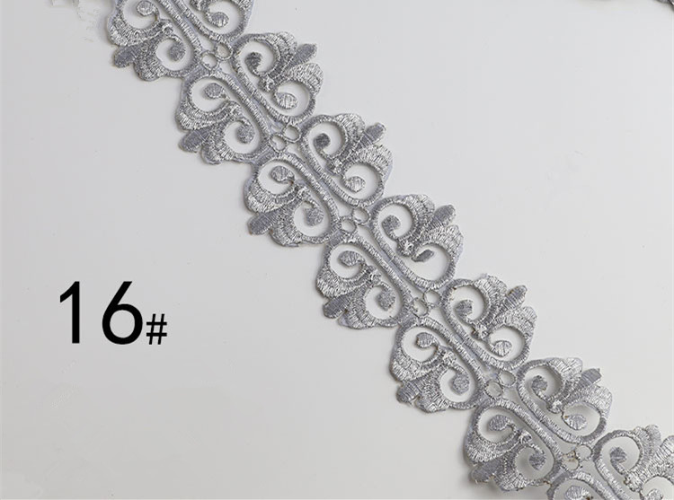 Embroidered lace with gold and silver ancient costume patterns diy ethnic garment costume dress embellished textile iron-on lace trims CB02