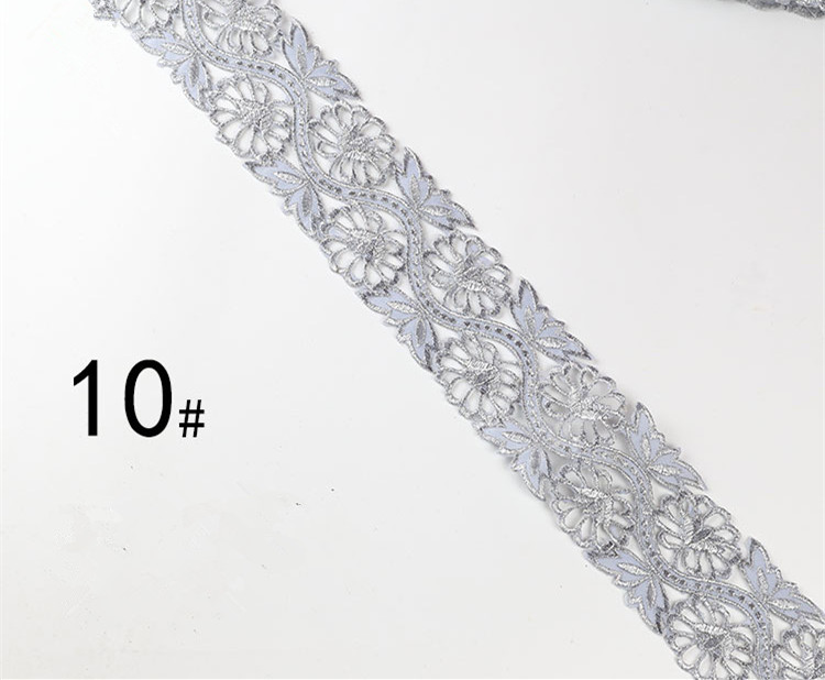 Embroidered lace with gold and silver ancient costume patterns diy ethnic garment costume dress embellished textile iron-on lace trims CB02