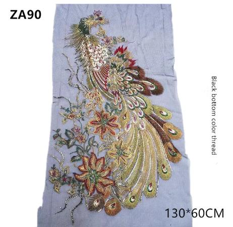 1 pcs large mesh sequins Phoenix embroidered cloth stickers National performance clothing DIY decorative accessories patch ZA90