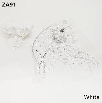zsbszc 5 pcs three-dimensional embroidery patches sequins beads lace handmade applique clothing decorative accessories ZA91