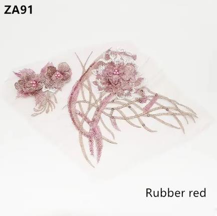 zsbszc 5 pcs three-dimensional embroidery patches sequins beads lace handmade applique clothing decorative accessories ZA91