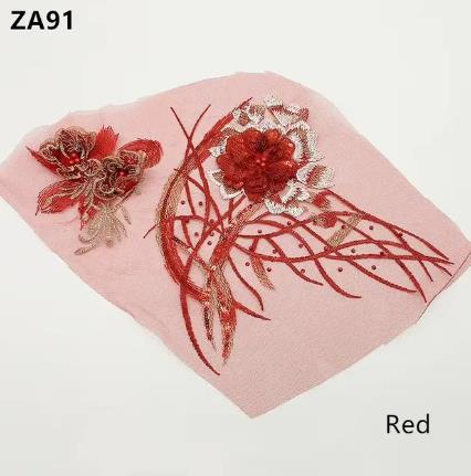 zsbszc 5 pcs three-dimensional embroidery patches sequins beads lace handmade applique clothing decorative accessories ZA91