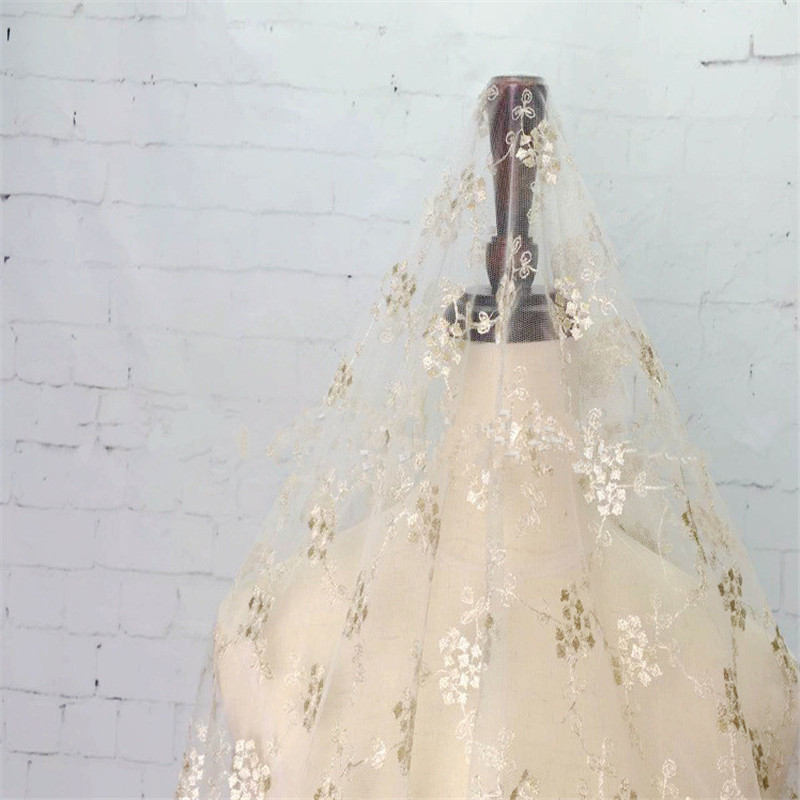 Latest Design Handmade Tulle Embroidery Heavy Beaded Luxury 3D Lace Fabric With Sequence MF01