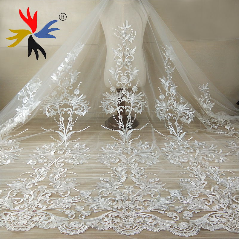 Beautiful wedding embroidery lace fabric for dress MF27