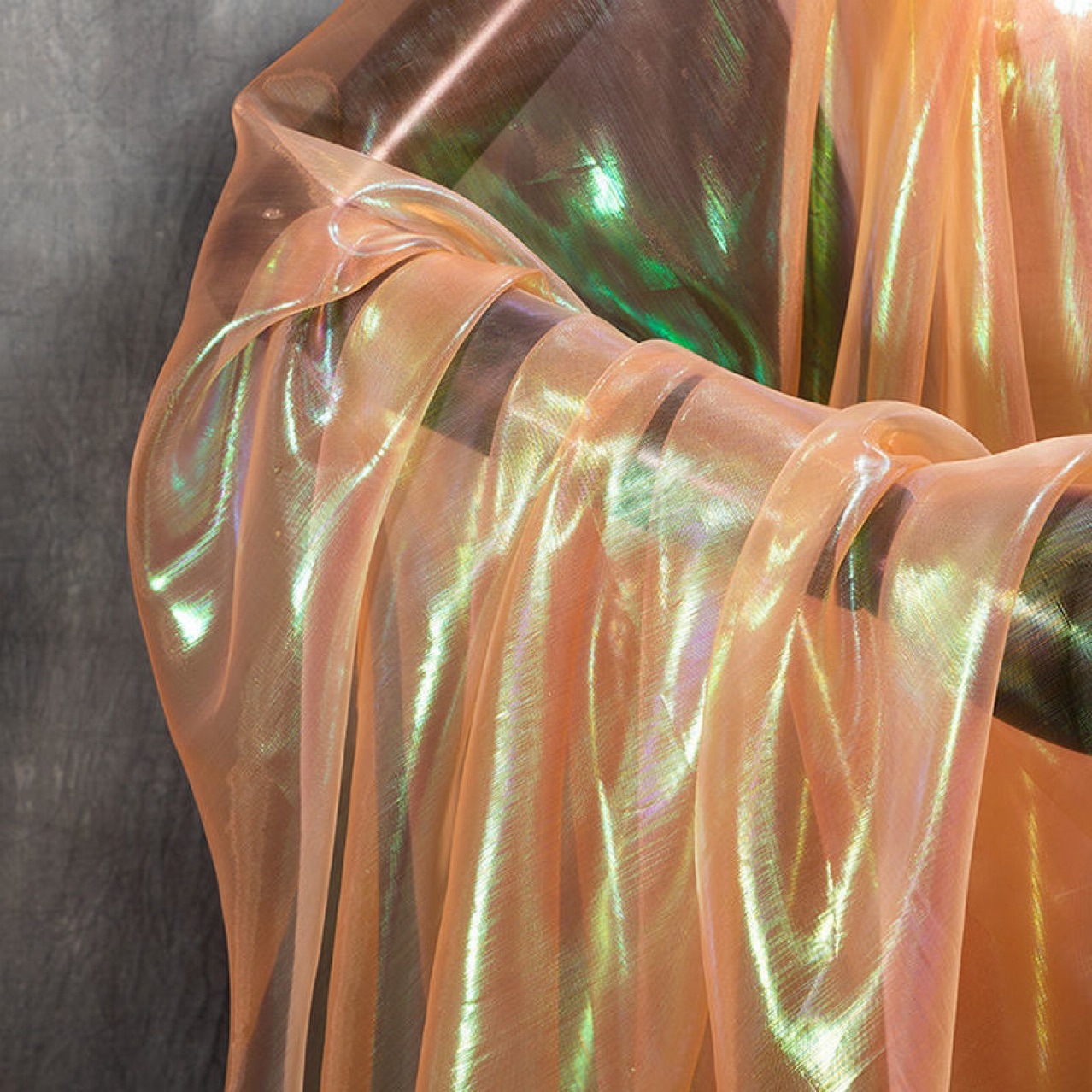 Laser Gradient Muti-color Organza Mesh Designer Fabric Knitted Soft Nylon Tulle for American Bridal Wedding Decoration MF93