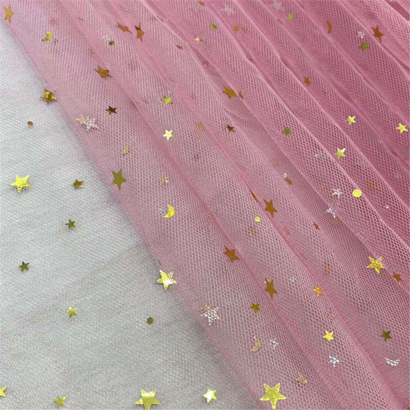 Stars and moon hot stamping Flower packaging gauze bouquet rose wrapped paper Florist materials Valentine's Day flower yarn MF96