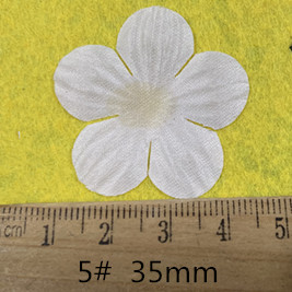 200pcs/lot 35mm Hot sale White Flower Petal customizable headband satin flowers for decoration Wedding craft flower SD01 5#