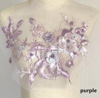 Three-dimensional flower beading and hot diamond mesh embroidery fabric lace children's dress patch clothing decoration accessories  CC101